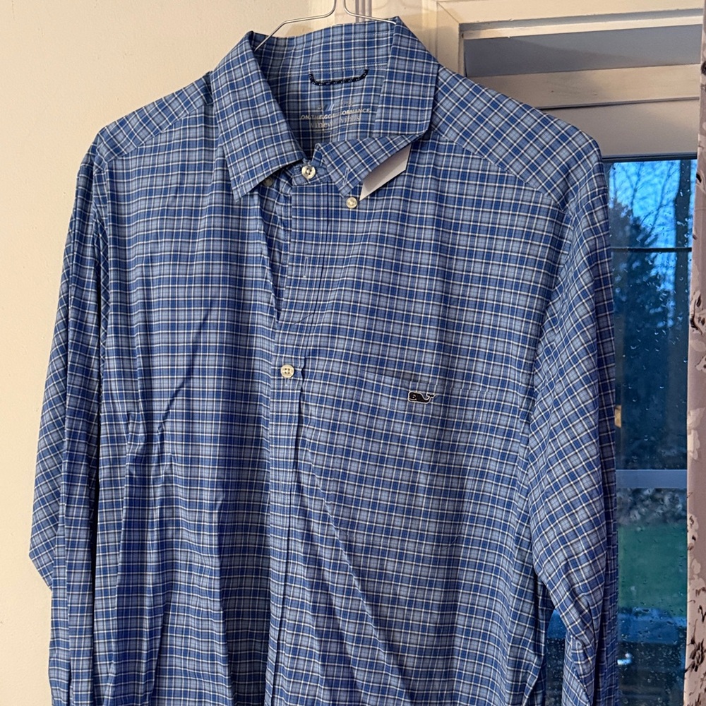Vineyard Vines Blue Plaid Men's Shirt